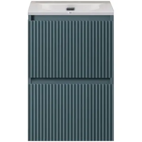 BelBagno UNO-MINI-400-2C-SO-AO База под раковину подвесная с фрезерованными ручками по всей длине фасада с двумя выкатн. ящ., Голубой Мат.,400x395x608