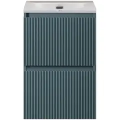 BelBagno UNO-MINI-400-2C-SO-AO База под раковину подвесная с фрезерованными ручками по всей длине фасада с двумя выкатн. ящ., Голубой Мат.,400x395x608 фото