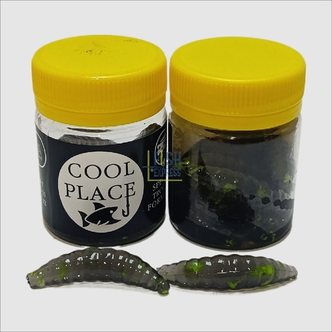 Форелевая силиконовая приманка COOL PLACE MAGGOT 1.6 цвет ЧЁРНЫЙ (ЖЁЛТАЯ КРОШКА), вкус СЫР, продажа от 2шт.