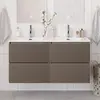 BelBagno UNO-1200-4C-SO-СO База под раковину подвесная с фрезерованными ручками по всей длине фасада с четырьмя выкатн. ящ., Бежевый матовый, 1200x455x608
