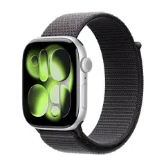 Умные часы Apple Watch Series 11 GPS, 46mm, Silver Aluminium Case with Dark Gray Sport Loop