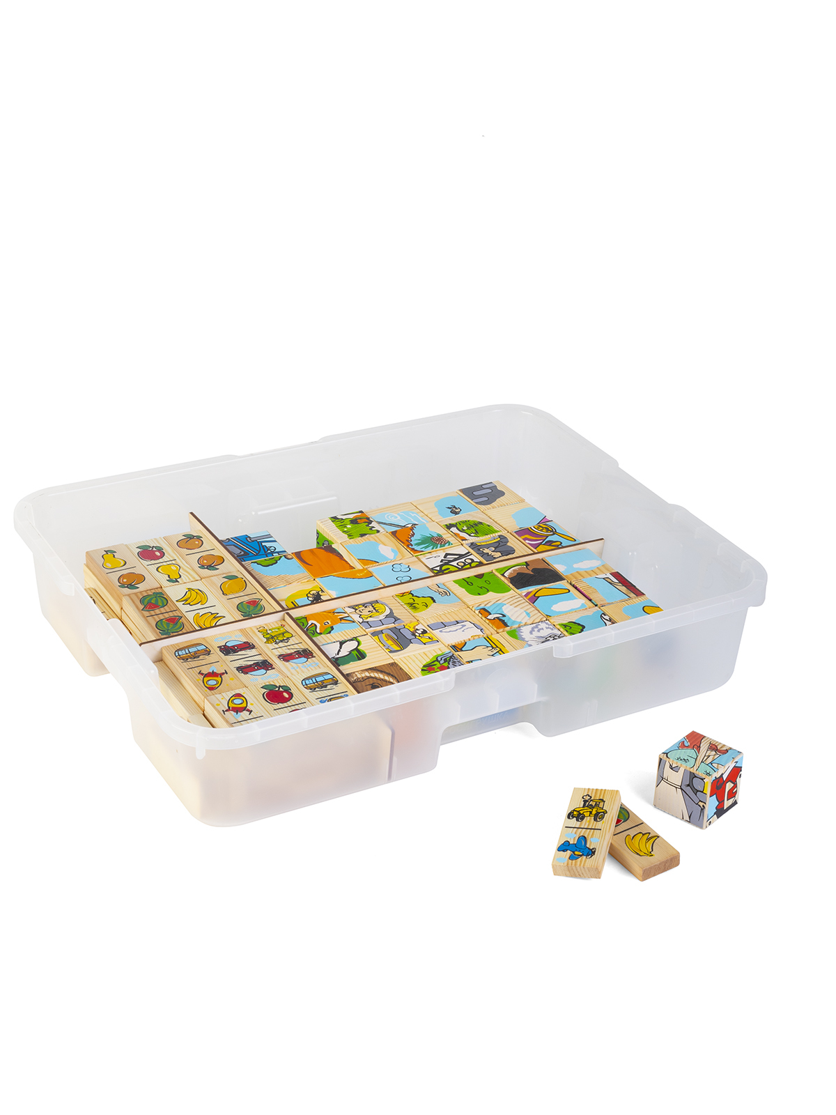 Игровой набор Домино, кубики с картинками / в системе хранения Игротека