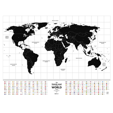 Скретч-карта мира Travel Map Flags World