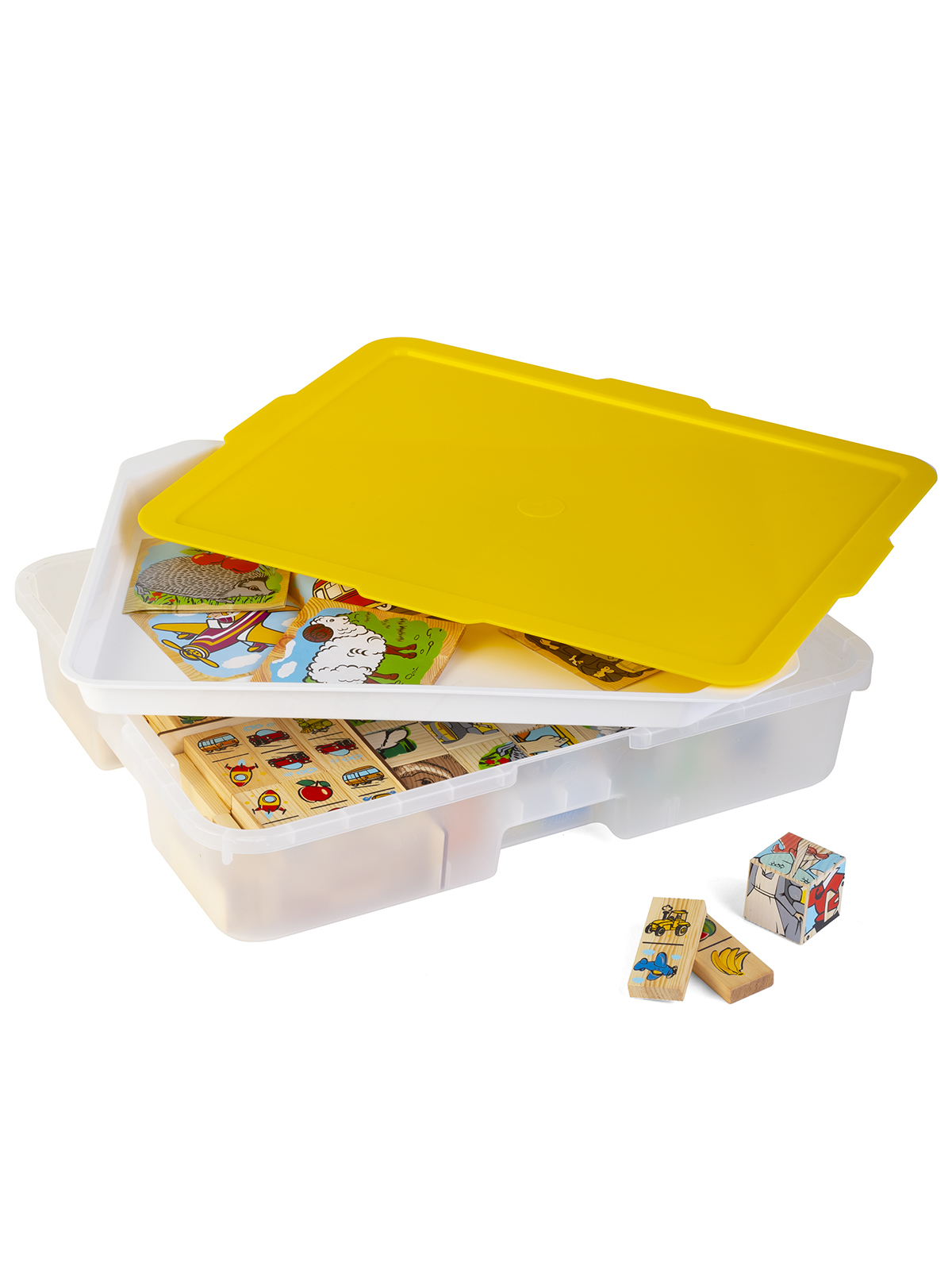 Игровой набор Домино, кубики с картинками / в системе хранения Игротека
