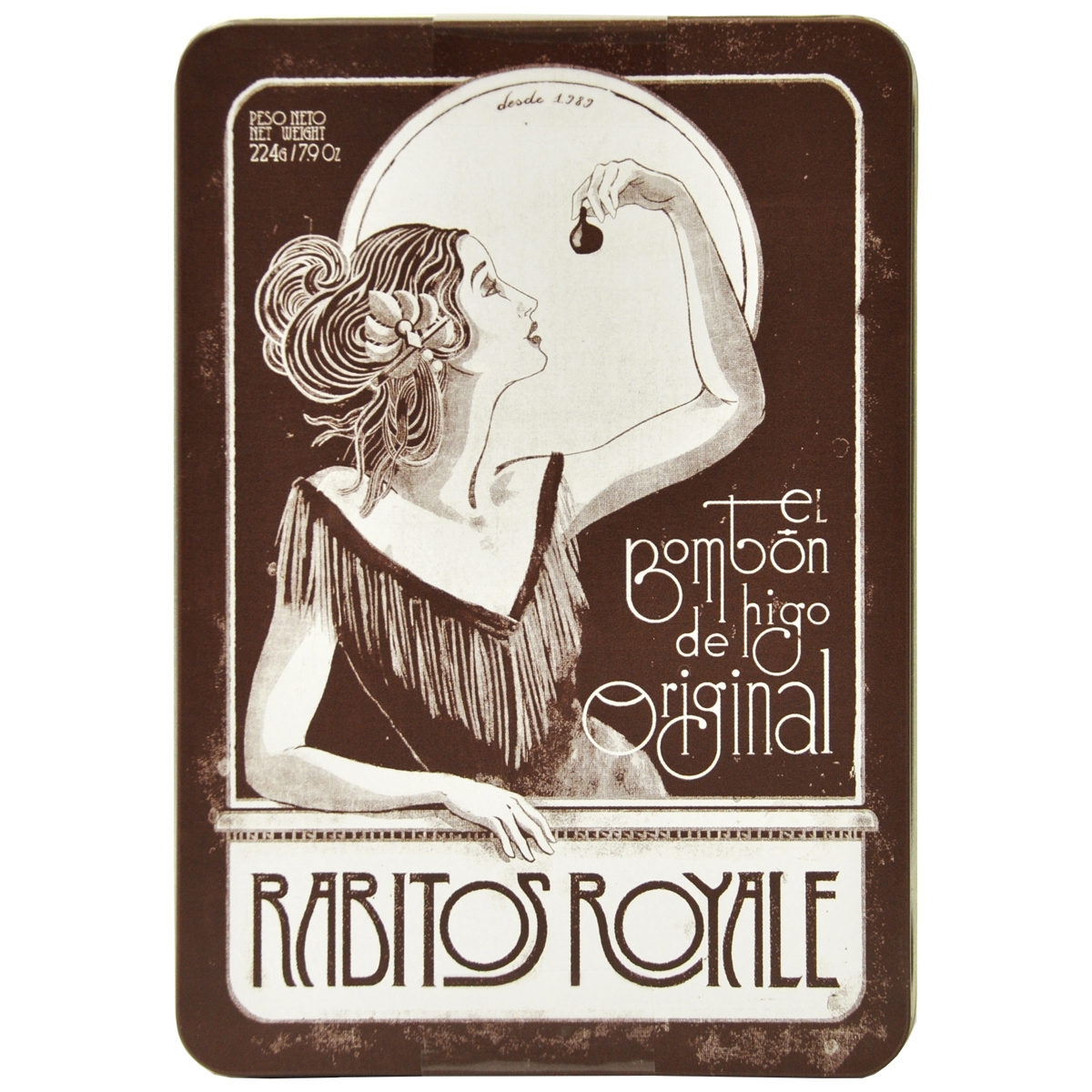Rabitos Конфеты Инжир в тёмном шоколаде/ганаш с бренди, в метал.кор. Юбилейные 248 г 14 конфет 1/6