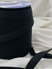 Косая бейка хлопок №081 черная GAMMA GK-15C 14-15 мм