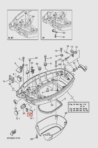 Заглушка-уплотнитель  для лодочного мотора T40 Sea-PRO (13-19)