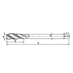Метчик М10х1,5 (Машинный, винт.) DIN376 HSSE 6h C/2-3P R35 100мм a=5,5 H-Tools 511101-D2-0100