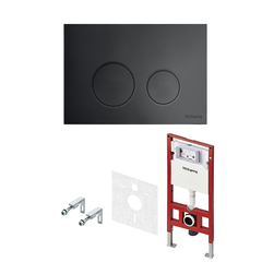 TECE S401115 TECEspring Base Комплект 3 в 1 инсталяция, панель смыва LT с круглыми кнопками, черный матовый фото