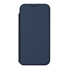 Чехол книжка из кожи синего цвета для iPhone 18 Pro и 17 Pro, серия Skin Pro Series от Dux Ducis