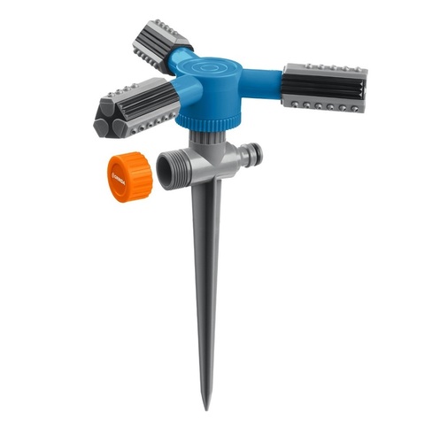 GRINDA RR-P, 75 м, 2 полив, 3 сопла, на пике, ударопрочный пластик, круговой распылитель, PROLine (40341)