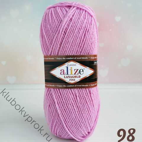 ALIZE LANAGOLD FINE 98, Розовый