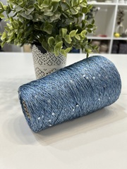 100% шелк с серебристыми пайетками PAILLETTES SE 500м сине-голубое мулине (2)
