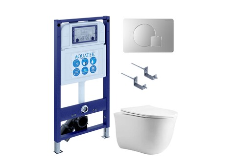 Aquatek SET Aquatek КЛАССИК cm-068 4в1 SET Aquatek КЛАССИК cm-068 4в1 (рама Aquatek INS-0000025 +крепление KKI-0000002 +кнопка KDI-0000068 +унитаз AQ1112-00 +тонкое сиденье с механиз)