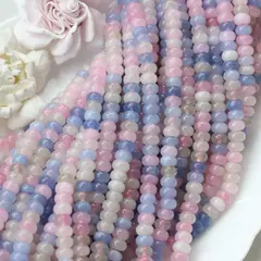 Тонированный кварц, розово-голубой микс, рондель, 8,5*5 мм, нить, К134