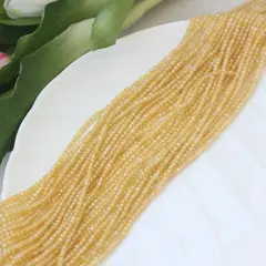 Цирконий кубический (фианит) граненый бочонок, цвет жёлтый, 3 мм нить, К200