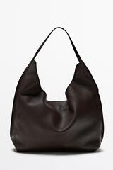 Massimo Dutti Сумка через плечо из кожи наппа, коричневый
