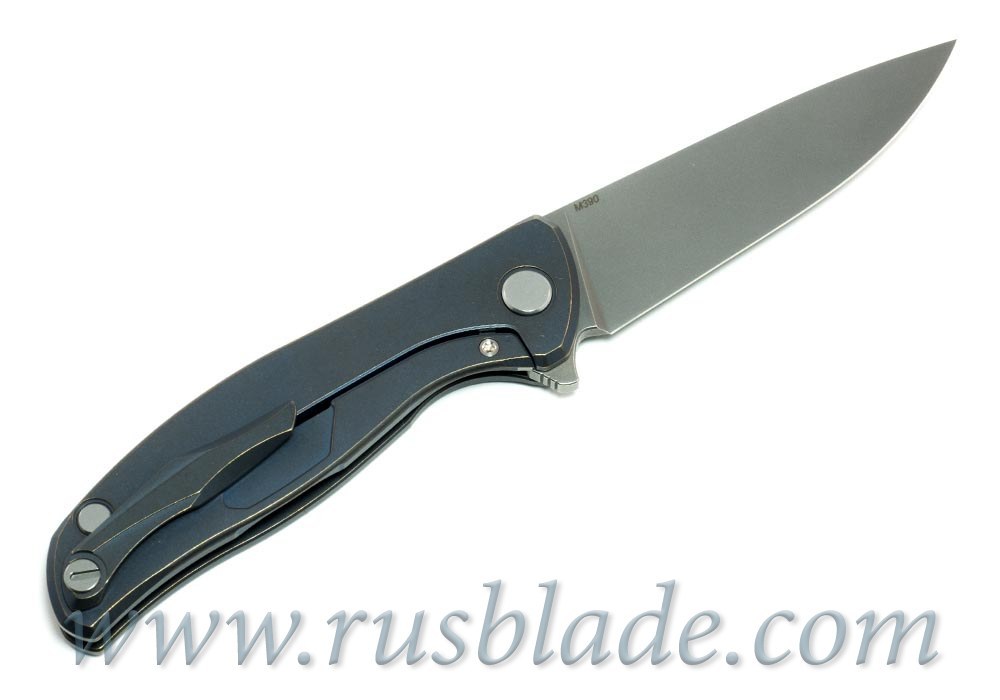 Shirogorov Flipper 95 M390 Blue Anod - фотография 