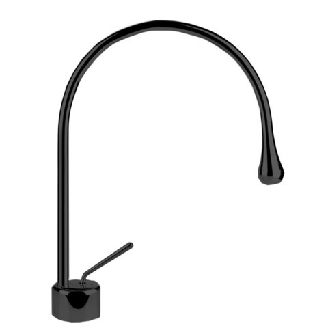 Gessi Goccia 33803#299 Смеситель для раковины на 1 отверстие, излив 244мм R=125, с фиксированным носиком, цвет: черный