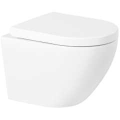 BelBagno BB046CHR/BB865SC Унитаз подвесной безободковый с сиденьем микролифт, цвет: белый фото
