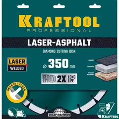 KRAFTOOL LASER-ASPHALT 350 мм (25.4/20 мм, 10х3.2 мм), алмазный диск (36687-350)