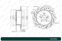 Диск тормозной перфорированный G-brake GFR-01751L левый