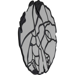 Зеркало настенное Pieces Matt Black Ø100 см