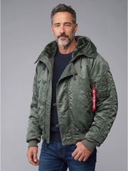 Куртка короткая Alpha N-2B BATTLEWASH PARKA (т.олива - deep forest)