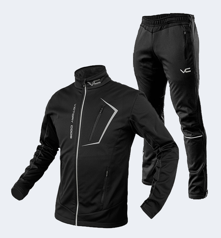 Утеплённый лыжный костюм 905 Victory Code Dynamic A3 Black без лямок мужской