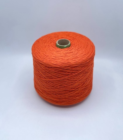 Бобинная пряжа (пр.Италия), art.Cotone, 350м/100 гр. 100%Хлопок, цвет-Апельсин , арт.34858