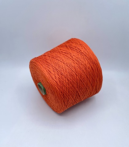 Бобинная пряжа (пр.Италия), art.Cotone, 350м/100 гр. 100%Хлопок, цвет-Апельсин , арт.34858
