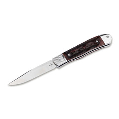 Фото Автоматический нож Boker Hidden Release Trapper Appaloosa Bone, сталь D2, рукоять кость, коричневый