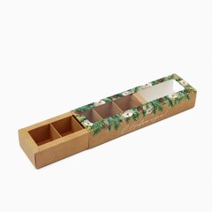Коробка под 5 конфет новогодняя «Тепла и уюта» 21×3×5.5 см