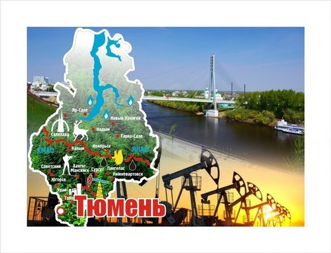 Урал Сувенир - Тюмень магнит закатной 90х65 мм №0009