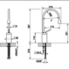 Gessi Goccia 33805#031 Смеситель для раковины на 1 отверстие, высокий, излив 174мм R=90, с фиксированным носиком, цвет: хром
