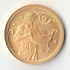 2005 A36 Россия 25 рублей Зодиак Водолей Au-999, 3,11 гр.