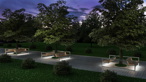 Sofa CITY with lights / paired