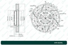 Диск тормозной перфорированный вентилируемый G-brake GFR-02251L левый