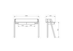 Консоль Basic 120*45 см (натуральный дуб, коричневый рогожка)
