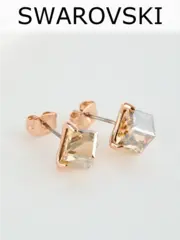 Серьги-гвоздики Миражи с кристаллами Swarovski цвета шампань
