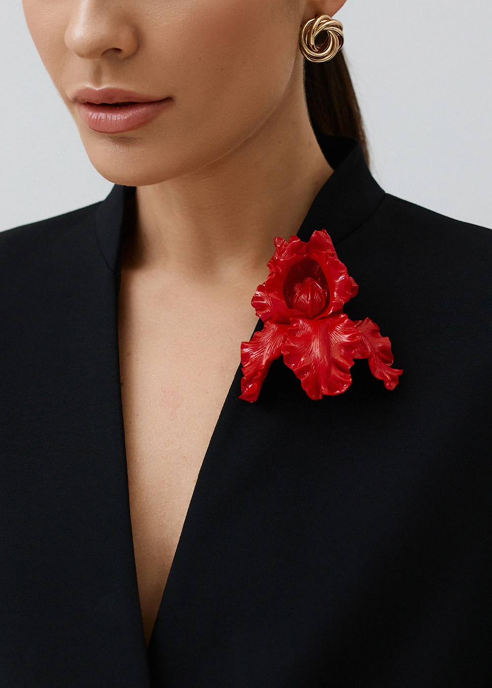 Брошь Big Brooch Ирис, красный
