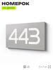 Номер на дверь 443, табличка на дверь для офиса, квартиры, кабинета, аудитории, склада, серая 120х70 мм, Айдентика Технолоджи
