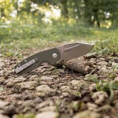 Нож складной SOG Stout SJ OD Green Stonewash, сталь Cryo D2, рукоять G10, 96г