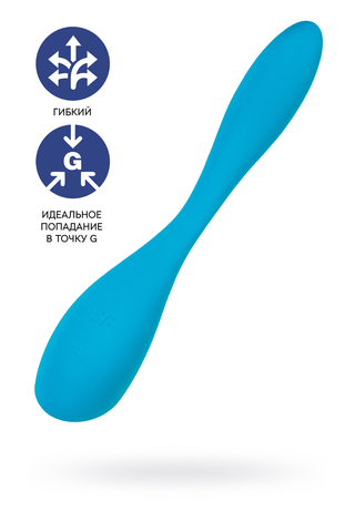 Стимулятор точки G с фиксацией формы Satisfyer G-Spot Flex 5 Connect App, голубой, 19,6 см
