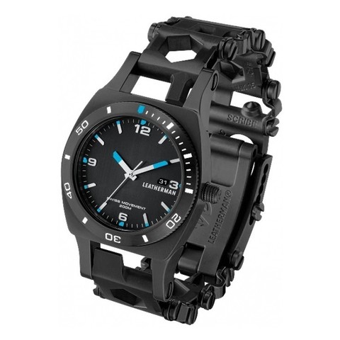 Часы-мультитул Leatherman Tread Tempo LT Black, узкий, 28 функций (832517) цвет чёрный | Multitool-Leatherman.Ru