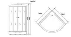 Душевая кабина Niagara Ultra NG-1909-01 (100х100х220) высокий поддон(48см),черный,стекло тонированное