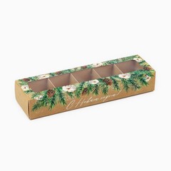 Коробка под 5 конфет новогодняя «Тепла и уюта» 21×3×5.5 см