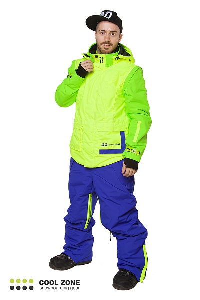 Сноубордический комбинезон мужской Cool Zone 3в1 лайм-синий - 6