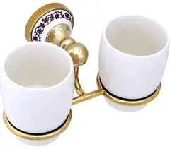 Fixsen Bogema Gold FX-78507G Подстаканник двойной, цвет: золото, белый фото