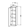 Duravit DuraStyle DS1219L7979 Колонна 1400x400x360mm, 1 дерца, 4 стеклянные полки, петли слева ,цвет орех натуральный 79